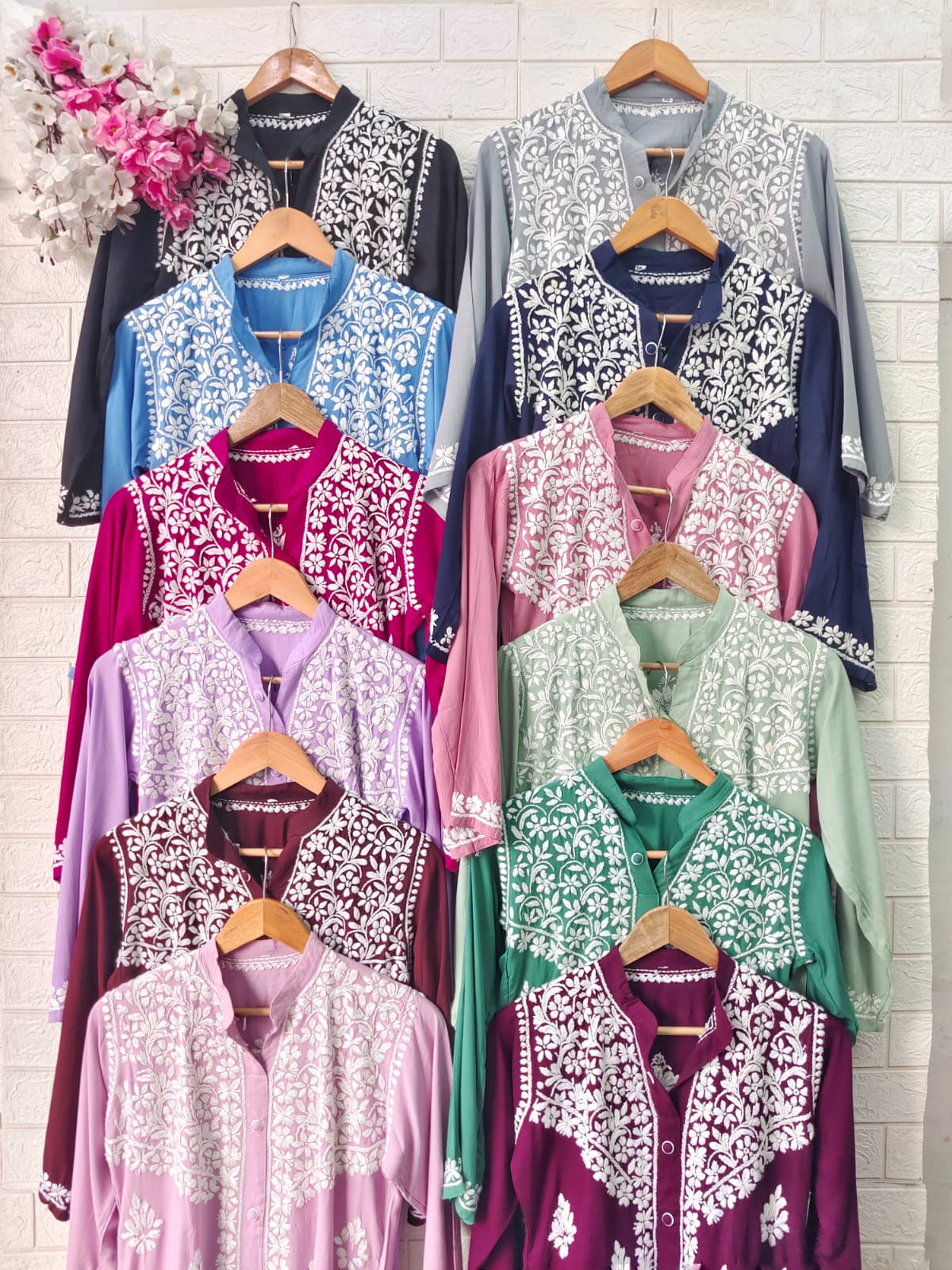 Lucknowi Chikankari Premium Rayon Fabric Co ord Sets