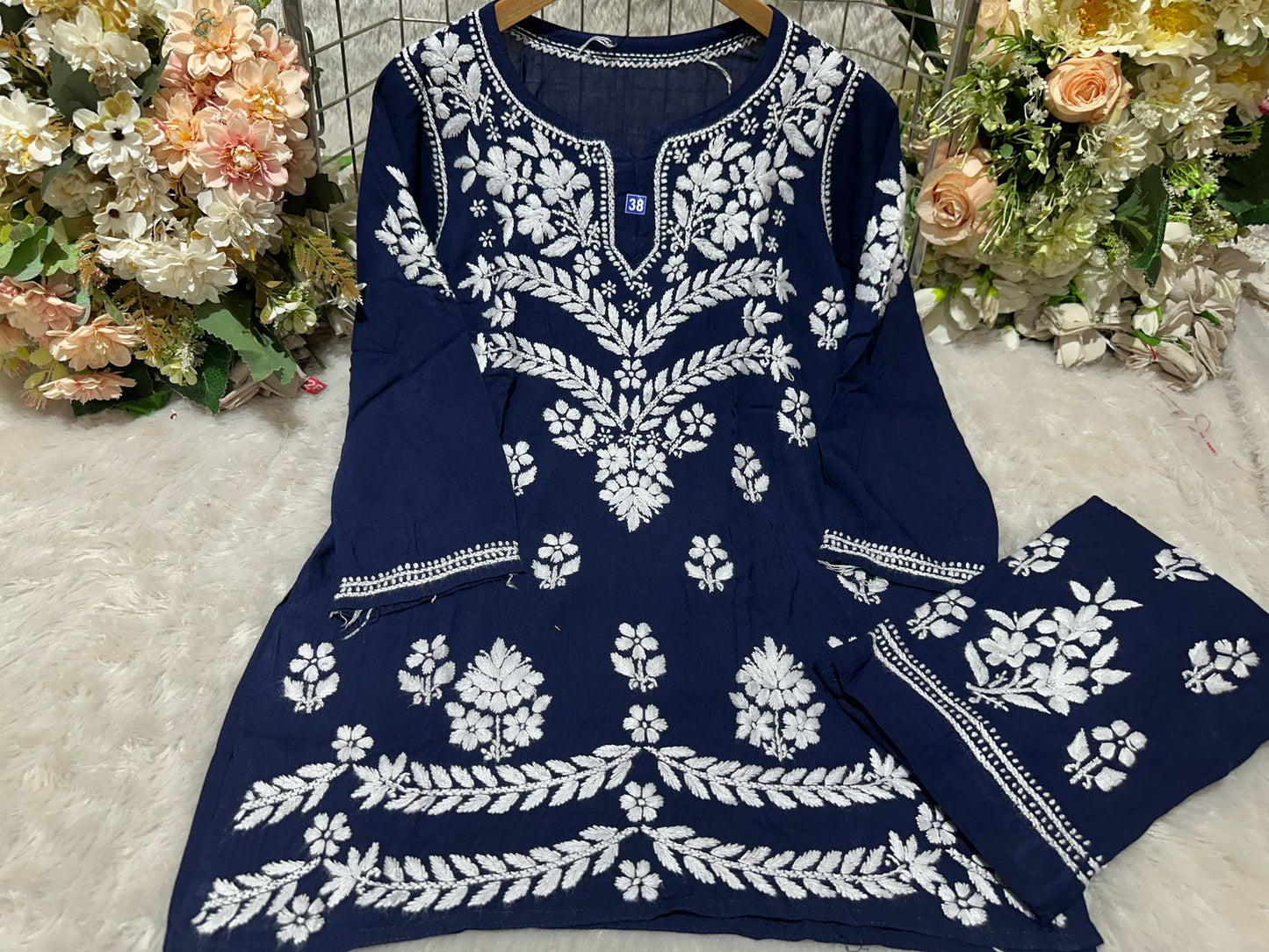 Lucknowi Chikankari Premium Rayon CO-0RD SET