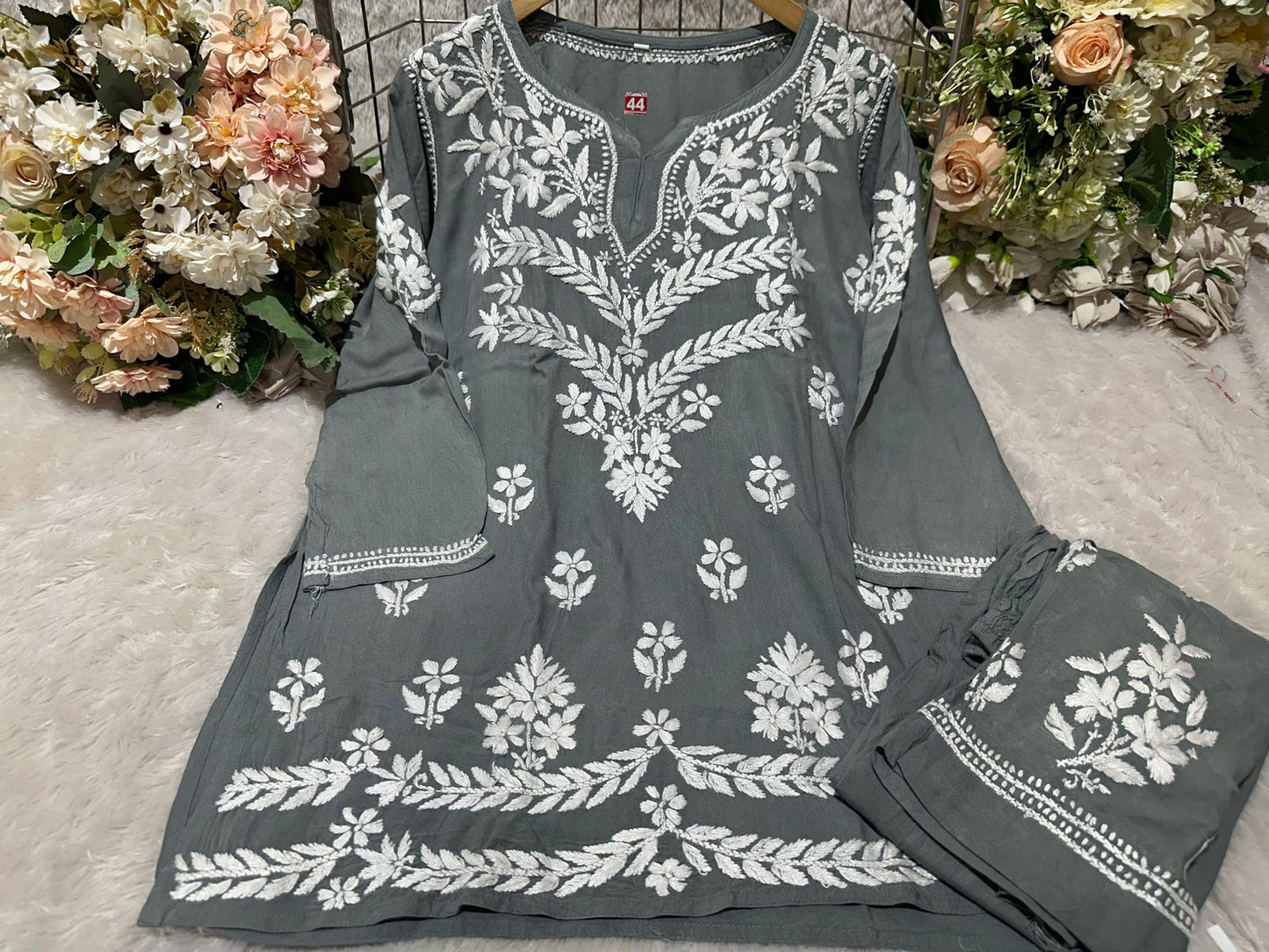 Lucknowi Chikankari Premium Rayon CO-0RD SET