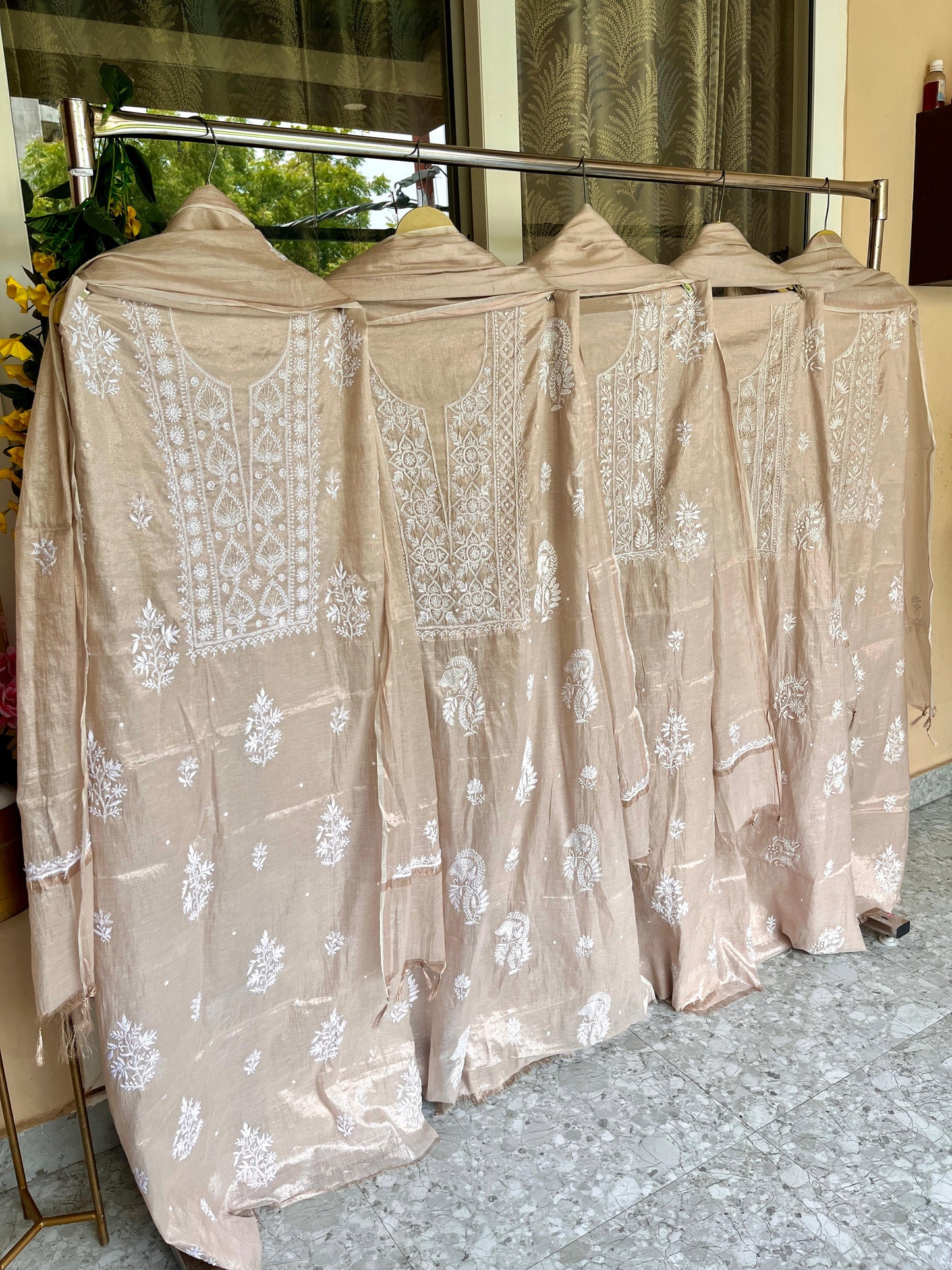 Lucknowi Chikankarir Tissue Fabric Unstitched Suit
