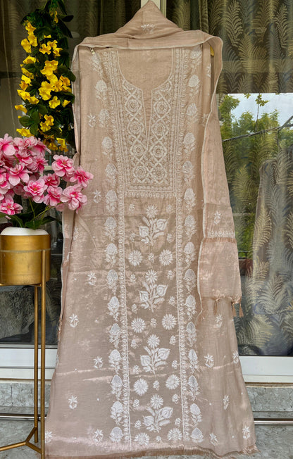Lucknowi Chikankarir Tissue Fabric Unstitched Suit