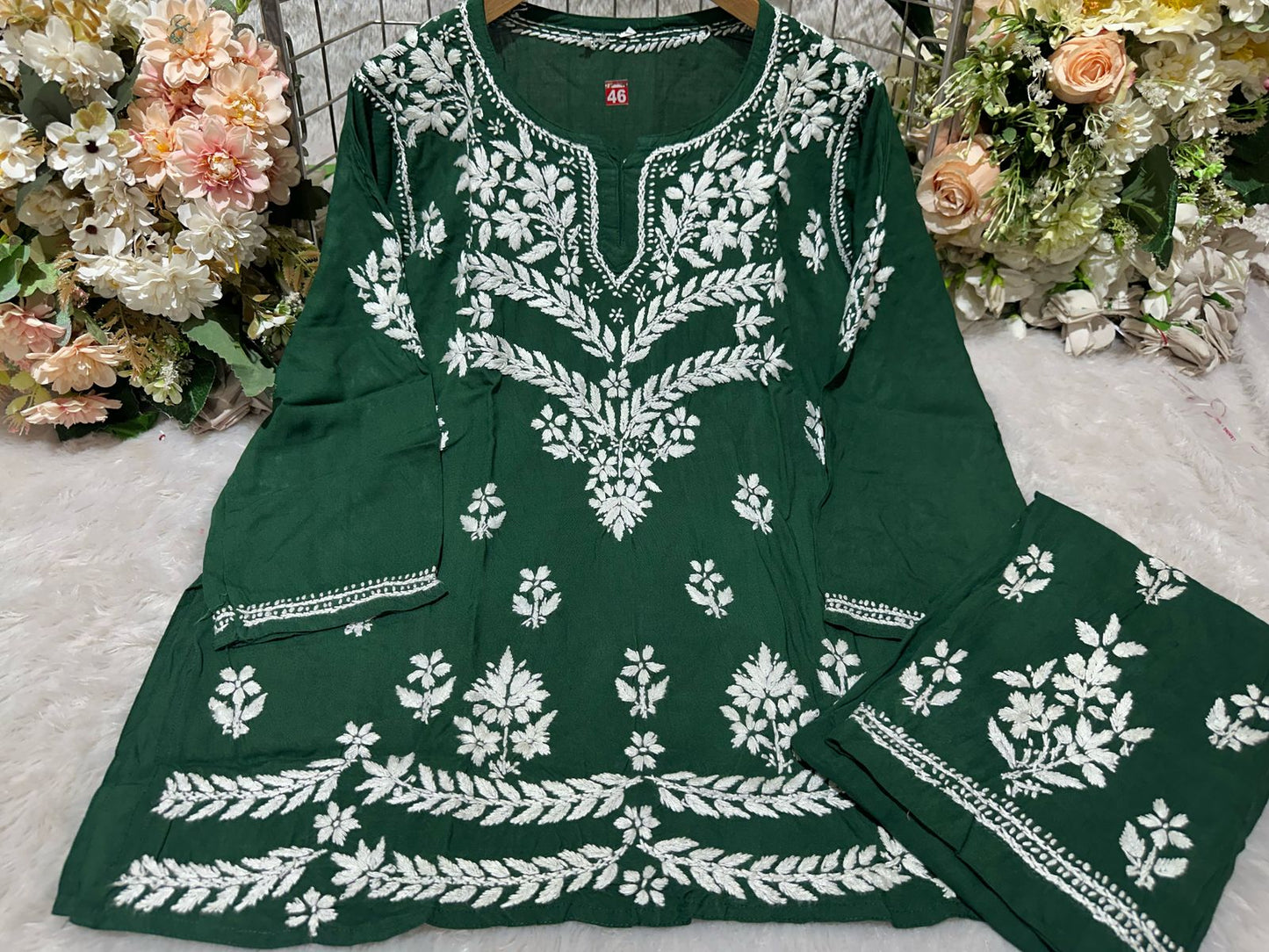 Lucknowi Chikankari Premium Rayon CO-0RD SET