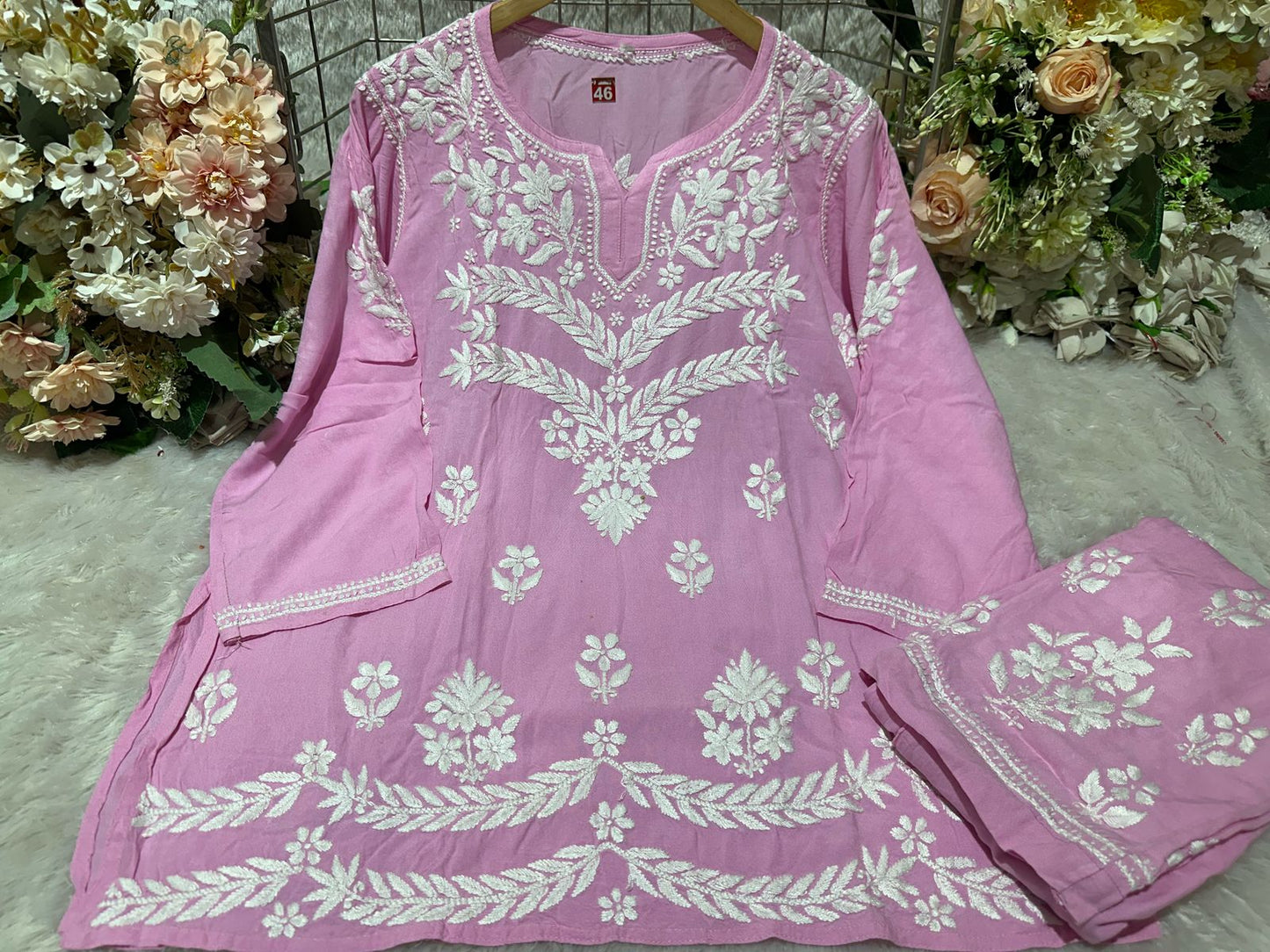 Lucknowi Chikankari Premium Rayon CO-0RD SET